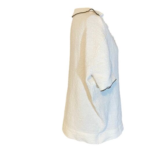 Rachel Comey Terrycloth Sweater Top White Short Sleeve Textured Knit Peru medium - Picture 4 of 8